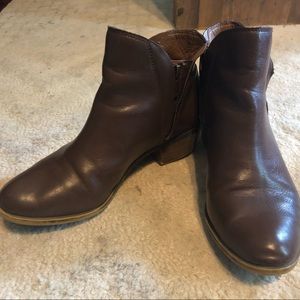 Leather ankle booties